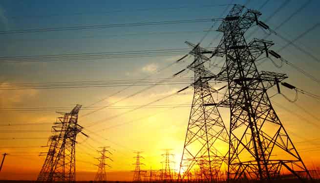 HV grid - sunset